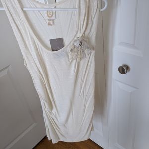 NWT Anthropologie flower pin ruched top
